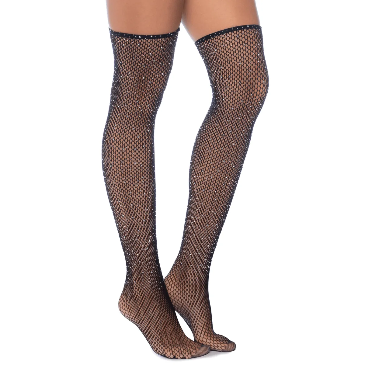 Meia arrastão preta strass cintilante luxo glamour sedutora sensual lingerie elegante poliamida elastano intemporal revisitada delicada lavagem manual