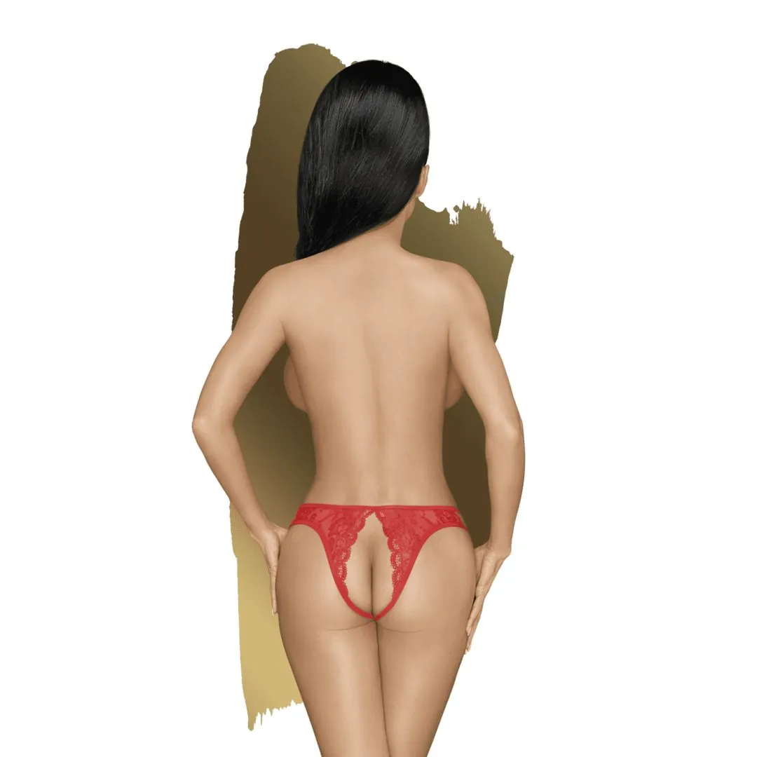 calcinha fio dental aberto vermelho renda delicada alta qualidade romântico atrevido floral laço sensual provocante festiva íntima sexy