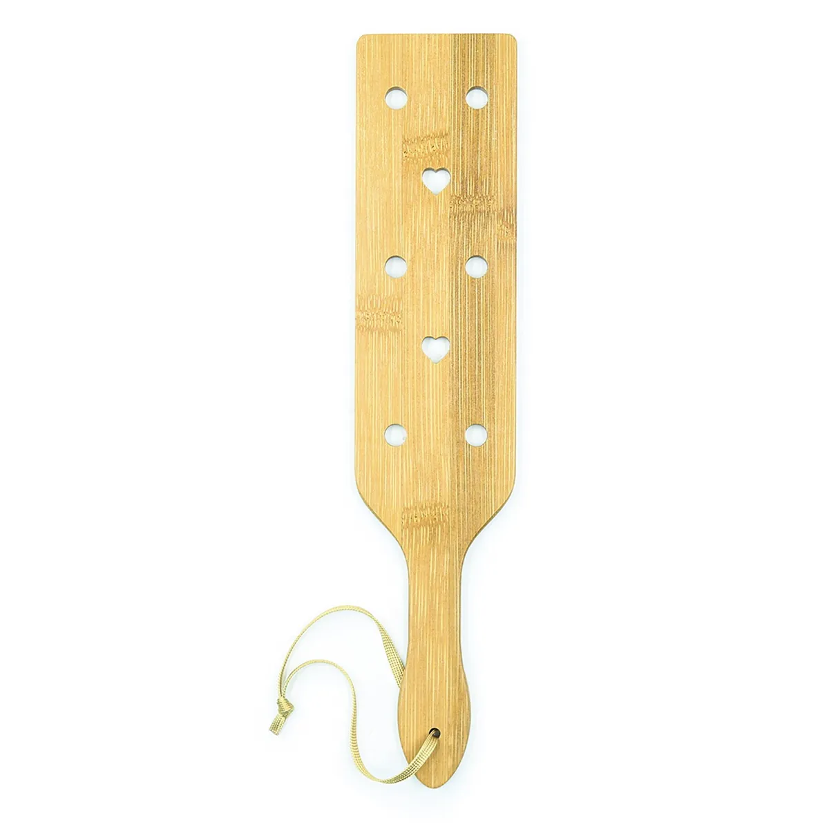 Pá bambu ervas furos redondos coração 335mm 72mm 8mm 80g leve durável ecológico resistente liso