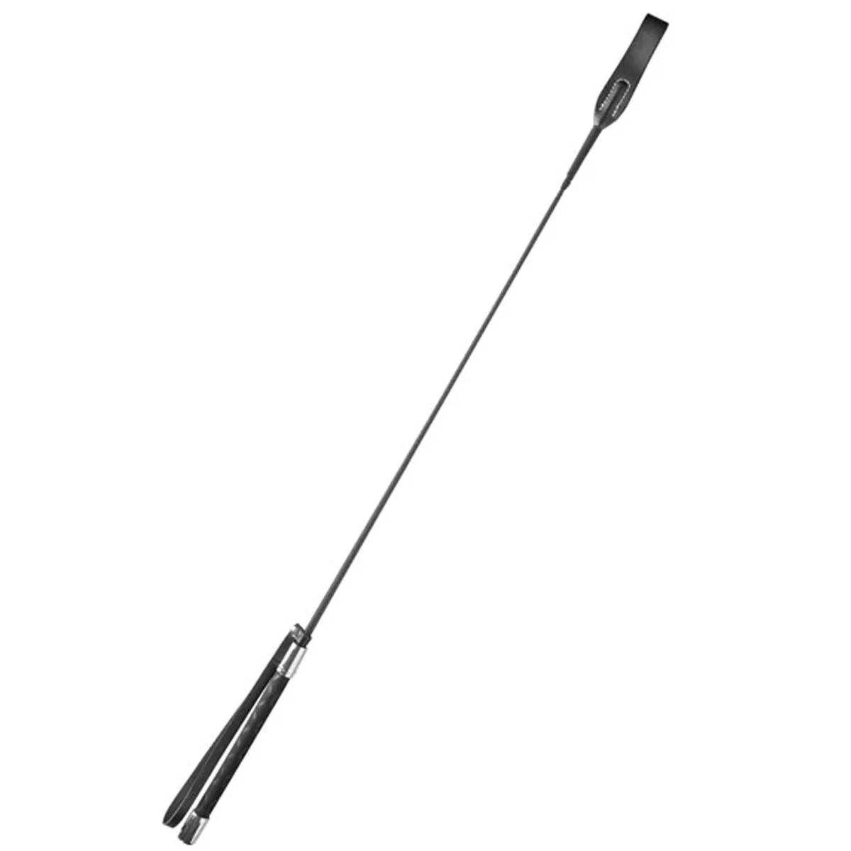 chicote rígido preto 60cm ponta palmatória alça cordão manuseio simples firme resistente compacto ergonômico dominação obediência erótico sensual