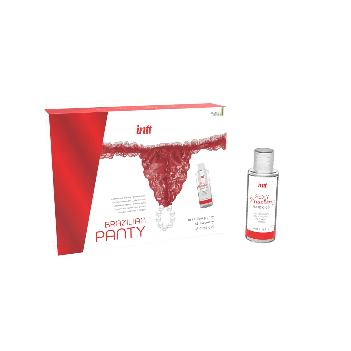 calcinha brasileira vermelha fio dental renda fina anel pérolas único sensual provocante estimuladora gel deslizante sabor morango aquoso portátil irresistível