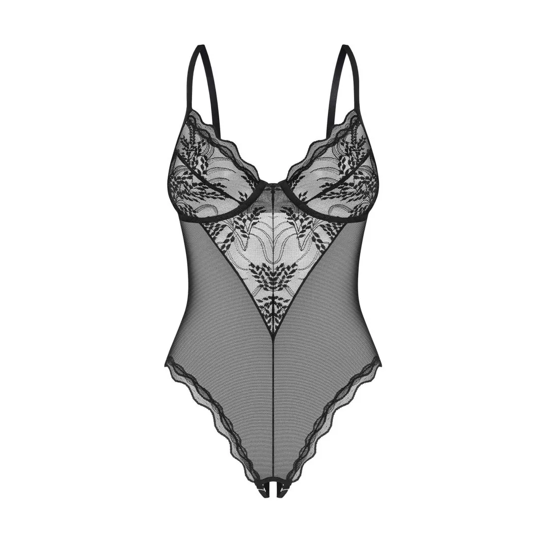 body perisia preto renda transparente malha premium copas aro elástica conforto ajuste entreperna aberto tiras removíveis