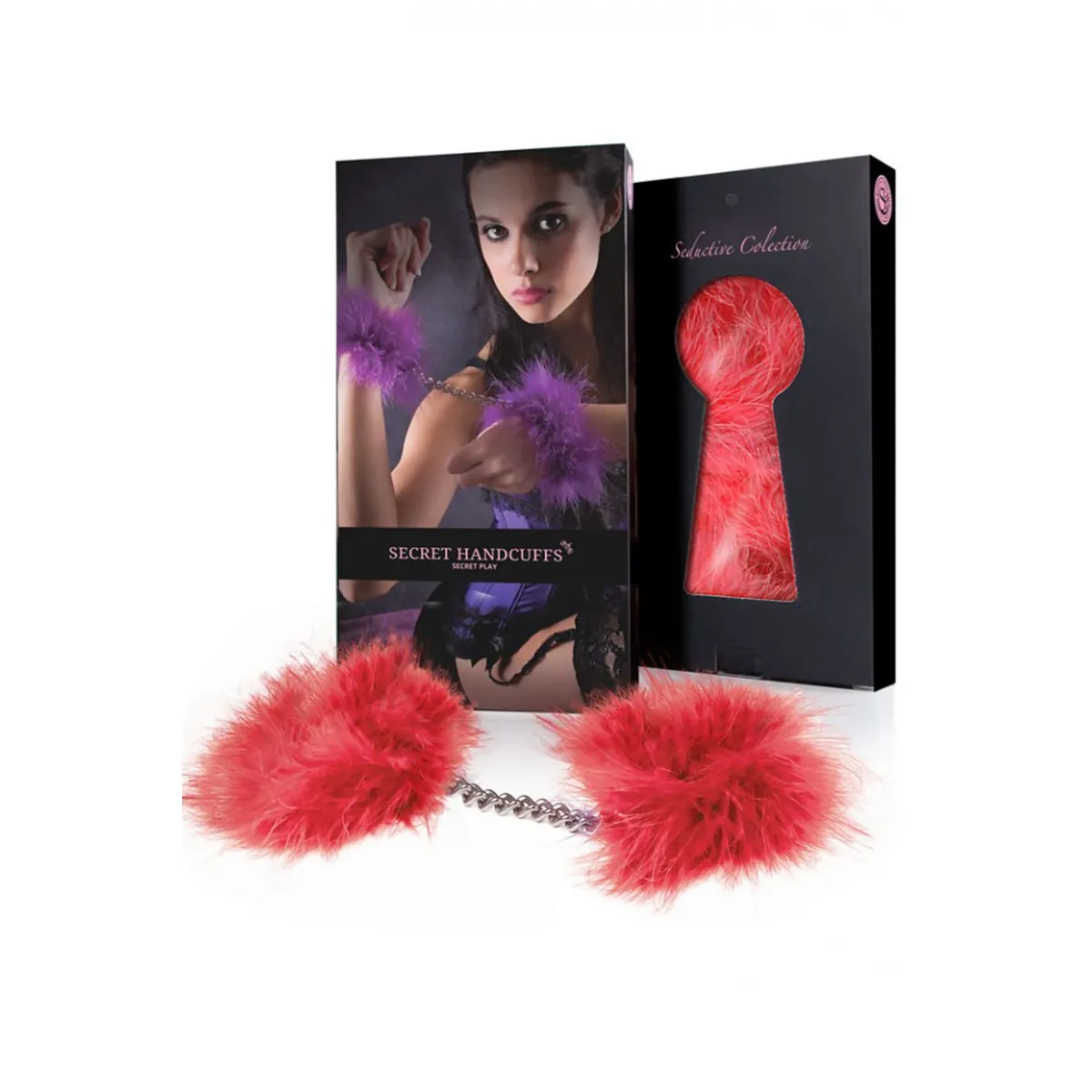 algemas felpudas vermelhas pelúcia confortáveis suaves corrente metálica ajustáveis seguras revestimento macio sensual festa erótico casal presente