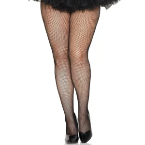 meia calça arrastão preta tamanho grande modeladora provocante sensual confortável elástica resistente nylon acabamento discreto ajuste perfeito