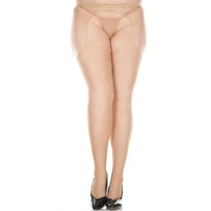 meia calça arrastão pele tamanho grande redinha efeito cinta liga nylon modeladora reforçada elegante sensual