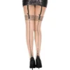meia calça cor pele fantasia falsa porta ligas nylon elastano impressa preta padrão cinta liga sensual discreta confortável modeladora