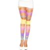 legging arcoiris vazado perfurado sexy justo cintura alta nylon88 elastano12 colorido vibrante feminino moda festa balada festival ousado respiravel elastico