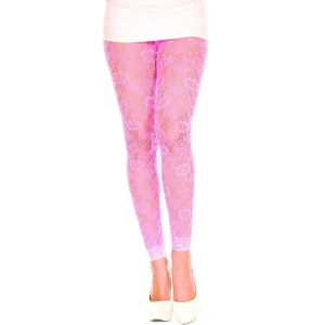 legging renda rosa chamativa feminina fina transparente delicada ajustada confortável elastano nylon versátil casual clube passeio saia shorts
