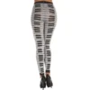 legging cinza estampada teclas piano musical artística moda fina poliéster nylon elastano ajustada cintura alta confortável