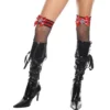 meias curtas arrastão pretas sexy pirata feminina sensual fantasia atrevida caveira ligas nylon elásticas conforto duráveis