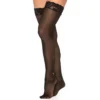 meias autossustentáveis nylon pretas opacas finas delicadas renda liga silicone larga faixa interna coxa elastano antideslizante elegantes