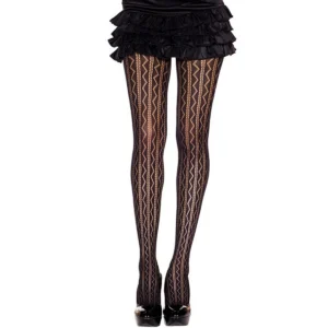 meia calça nylon preta fantasia estação padrões geométricos vazados elastano flexível resistente modelagem ajustada conforto elegante versátil sensual