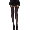 collant fantasia opaco preto meia cinta liga sensual sedutor transparente coxas nylon elastano suave confortável ajustavel
