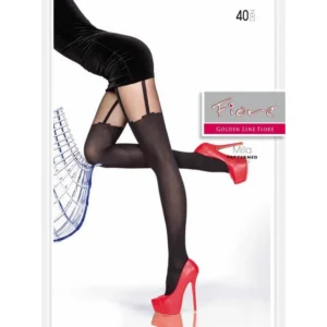 collants sexy preto 40den padrão imitação meias autofixantes fio invisível durabilidade reforçada composição poliamida elastano algodão conforto elasticidade acabamento