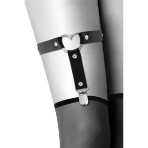 liga preta fetichista ajustável 31cm 40cm coração metal rebites elegante sensual provocante ardente poliuretano zinco resistente acabamento