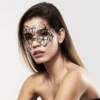 máscara facial preta vinil confortável leve flexível sensual provocante misteriosa elegante adesivos reutilizáveis adesiva ajuste seguro noite festa íntima
