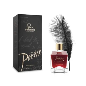 Poema pintura corporal sabor morango silvestre textura cremosa perfume requintado saboreável beijável sensorial cinco sentidos aplicador pena