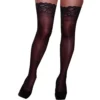 Meias Pretas Nylon Autossustentáveis Finas Sexy Ligeiramente Opacas Tamanho Grande Curvilíneas Pernas Suntuosas Ligas Renda Finalizadas Bonitas Elastano