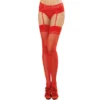 meias nylon vermelhas sensuais semiopacas ligas opacas suspensórios efeito costura elásticas confortáveis duráveis acabamento brilho feminina elegante ajuste