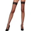meias arrastão pretas autoadesivas ligas renda floral silicone interno sexy elegante sensual confortável resistente ajustada durável translúcida noite romântica