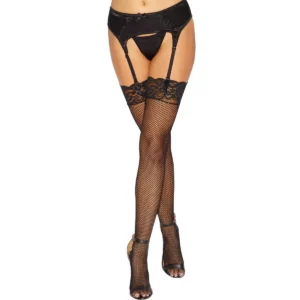 Meias arrastão pretas sensuais elegantes rendadas liga floral sofisticada feminina sedutora ajuste confortável nylon resistente brilho discreto