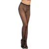collant preto rede fina transparente sexy efeito costura traseira costurada nylon elástico confortável acabamento sofisticado elegante