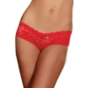 calcinha shorty cintura baixa sensual vermelha renda floral laço acetinado transparente delicada elástica confortável ajustada elegante
