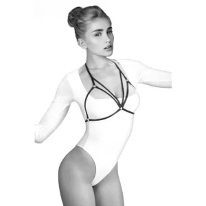 arnês corpo ornamentos elásticos Morgane preto regulável ajustável busto lingerie decoração roupas extensível poliéster sensual confortável versátil minimalista elegante moderno
