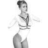 arnês corpo ornamentos elásticos Laura usar nua sobre lingerie decoração roupas busto preto perfeitamente elástico múltiplos ajustes poliéster