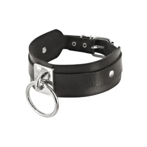 colar fetichista ajustável confortável preto forro macio anel metálico fixação guia resistente alta qualidade unissex luxuoso