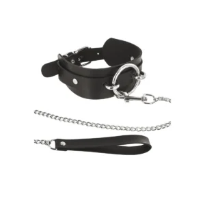 colar fetichista coleira preto largo ajustável confortável anel metal fixo guia 114cm comprimento41cm largura44mm microfibra liga peso65g diâmetro45mm