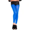 Legging azul fino opaco liso elegante sexy modelador nylon leve respirável durável versátil cinturaalta ajuste natural compressão suave toque macio