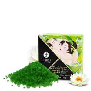 Sais Banho MeiaNoite Flor Lótus Afrodisíacas Uso Único Caixa 75g Sal Mar Morto Puro Pele Macia Sedosa Espuma Luxuriante