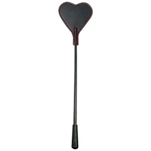 palmatória coração couro pelúcia dupla face 25cm comprimento toque macio suave lado firme aveludado reversível artesanal romântico sensual