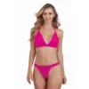conjunto magenta sensual jersey suave frente opaca renda traseira delicada sutiã alças halter ajustavel tanga leve macio elastano rayon