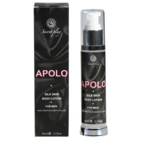 loção corporal sedosa sensorial feromônios afrodisíaca trufa luxuosa hidratante envolvente sedutora toque aveludado 50ml embalagem hermética cosmético apolo