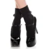 meias pretas curtas nylon renda babado delicadas femininas sensuais elegantes confortáveis elásticas reforçadas acabamento fino estilo atrevida