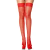 meias vermelhas rede autoadesivas nylon acabamento ligas faixas opacas charme sexy pernas sensuais elásticas confortáveis durabilidade festa noite