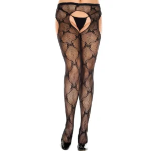 meia calça tamanho grande nylon preto glamouroso sexy efeito cinta liga padrões laços embelezar pernas setenta deniers