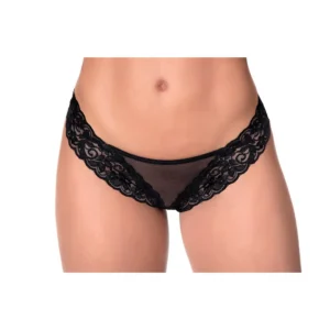 tanga preta sensual renda laterais delicada malha fina elástica confortável tecido nylon elastano feminino íntima lingerie sexy