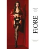 Meia Calça Cinta Liga Amorosa Fiore Preta Transparente Véu Floral Luxuriante Tridimensional Resistente Durável Segunda Pele