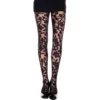 collant preto estampado floral clássico sensual feminino nylon elastano modelagem ajustada confortável leve resistente elegante versátil