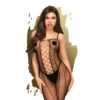 bodystocking sensual sexy aberto preto malha fina tiras verticais alças cruzadas recorte decote quadrado ajuste ideal nylon elastano