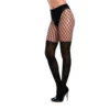 meia calça estilo cinta liga opaca pernas rede larga coxas calcinha desenhada nylon elastano confortável sensual
