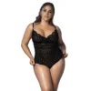 Body renda preta listrada malha fina tamanhos grandes Mapalé alças ajustáveis fecho gancho costas virilha sensual transparente nylon elastano