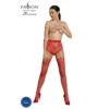 Passion Lingerie collant ecológico aberto vermelho ultrassexy pernas realce elástico cintura suporte conforto ponta reforçada pés resistência fabricação europeia