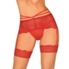 porta ligas vermelho renda translúcida floral ajustável elástico alças macias fecho regulável pingente brilhante sensual confortável realce curvas
