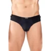 fio dental preto tanga botões pressão laterais dupla corte design confortável sensual provocante poliamida elastano ajuste leve minimalista durável modelagem