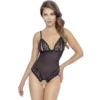 Body string renda tule preto copas abertas pérolas estimulantes virilha alças ajustáveis sensual transparente delicada floral poliamida elastano coleção Cottelli