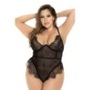 body preto tamanho grande renda rede alças ajustáveis nylon elastano confortável sensual elegante modelagem corporal resistente leve acabamento suave efeito